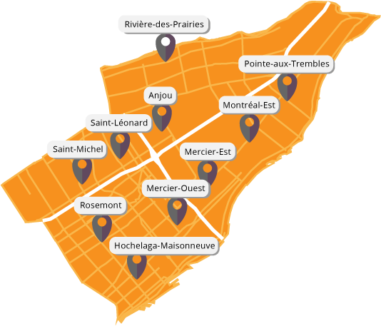 Territoire de l'Est de Montréal